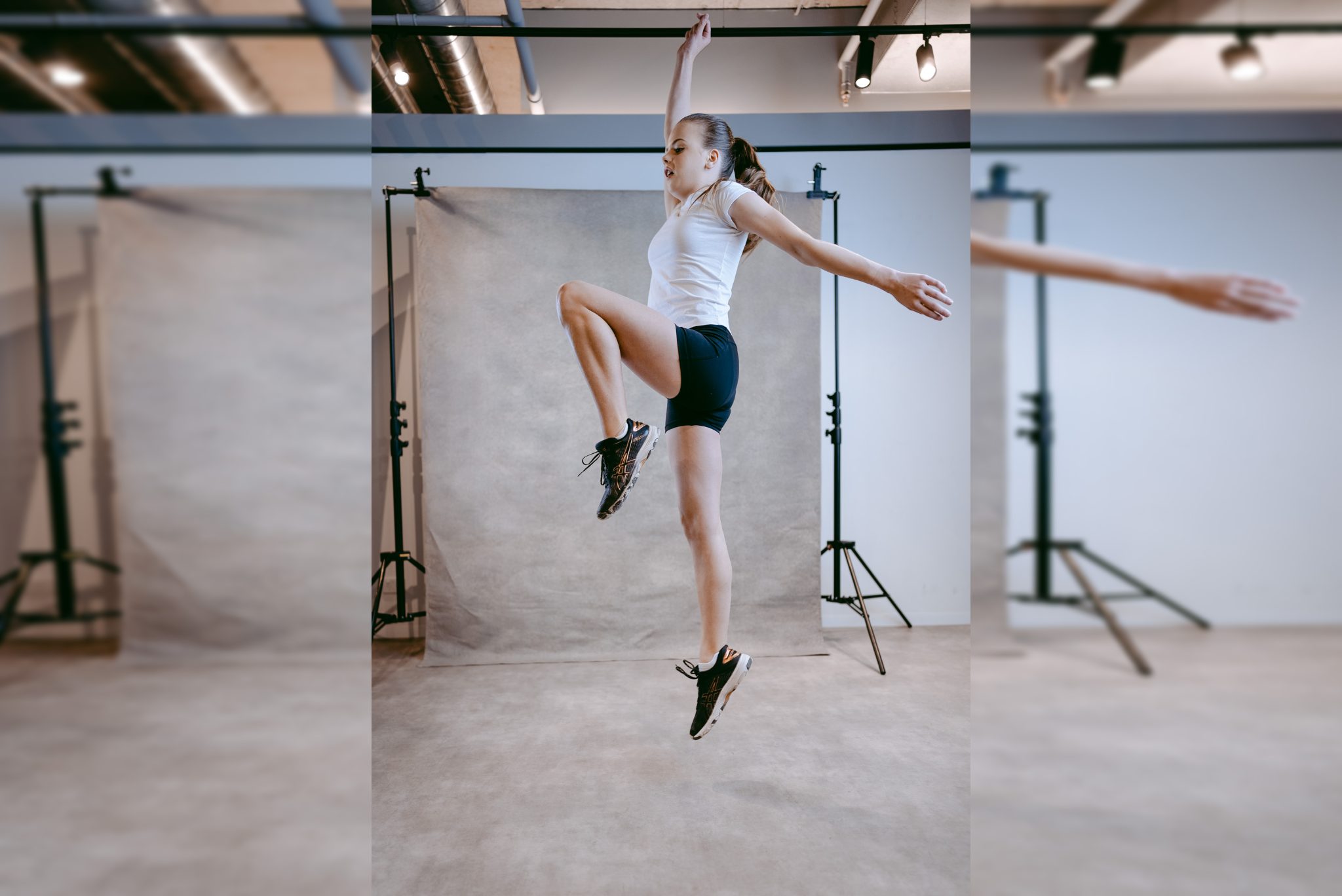 elite dancer flexibility control arabesque pose