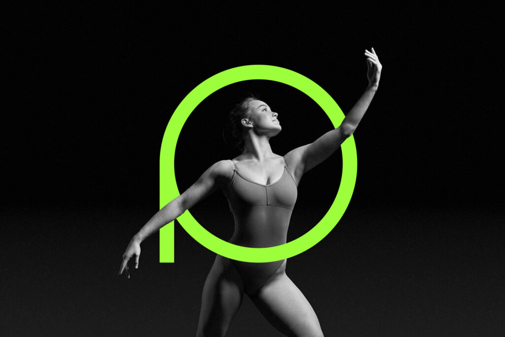 Performance medicine logo with dancer's decoration are strengthening them